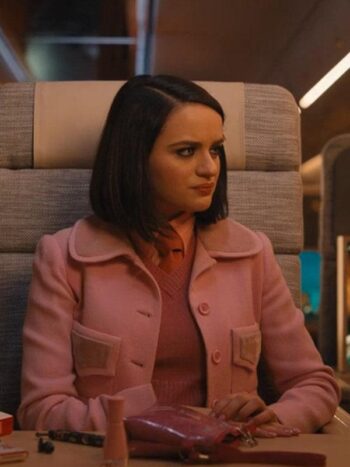 Joey King Bullet Train Pink Coat - PINESMAX