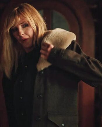 Beth Dutton Wool Shearling Coat Yellowstone Season 4 - PINESMAX