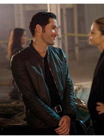 Lucifer Morningstar Black Leather Jacket