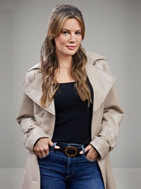 Navigating Christmas 2023 Chelsea Hobbs Beige Trench Coat - PINESMAX