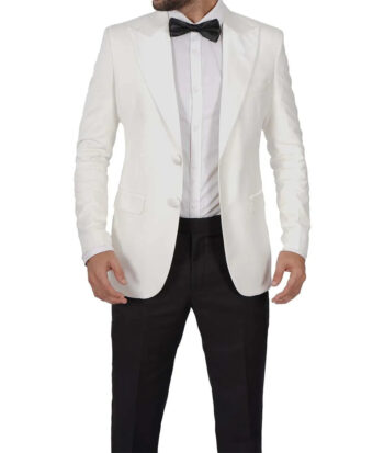 Men’s Peak Lapel White Tuxedo - PINESMAX