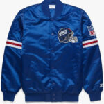 New York Giants Royal Blue Satin Jacket - PINESMAX
