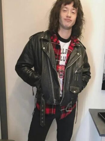 Brando Eddie Munson Leather Biker Jacket Stranger Things - PINESMAX