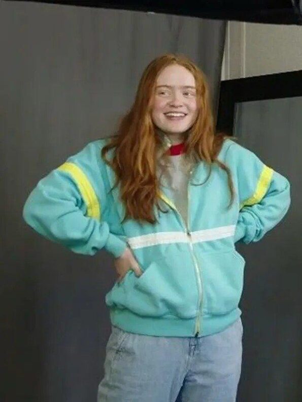 Max Mayfield Blue Fleece Jacket Stranger Things Season 4 - PINESMAX