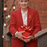 Rachel Skarsten The Christmas Charade 2024 Red Wool Coat