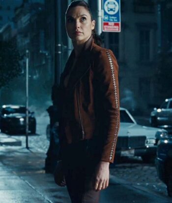 Justice League Wonder Woman Suede Leather Jacket - PINESMAX