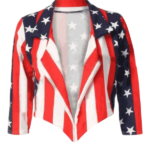 American Flag Cropped Jacket For Womens - PINESMAX