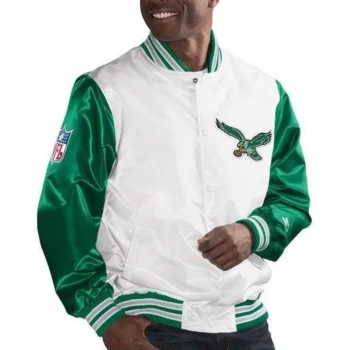 Mitchell and Ness Philadelphia Eagles Mens White Jacket