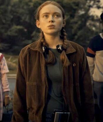 Sadie Sink Brown Corduroy Jacket Stranger Things Season 4 - PINESMAX