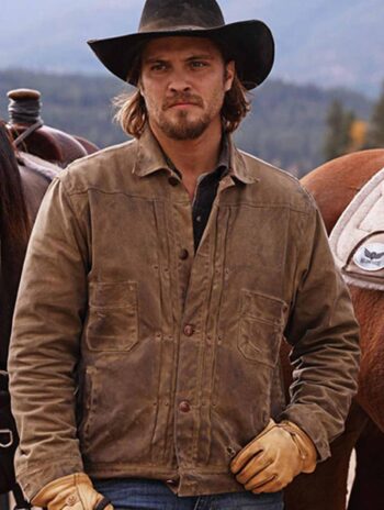 Luke Grimes Yellowstone Kayes Dutton Leather Jacket - PINESMAX