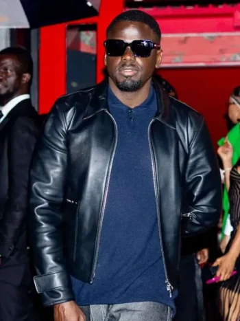 Daniel Kaluuya Met Gala 2025 Afterparty Black Leather Jacket
