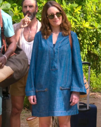 The Four Seasons Tina Fey Blue Denim Dress