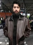 Zayn Malik NYFW 2025 Brown Leather Jacket