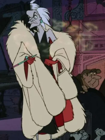 101 Dalmatians Cruella De Vil White Costume Coat