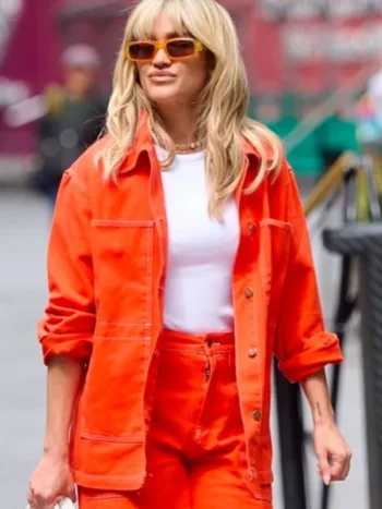 Singer Ashley Roberts Orange Denim Jacket