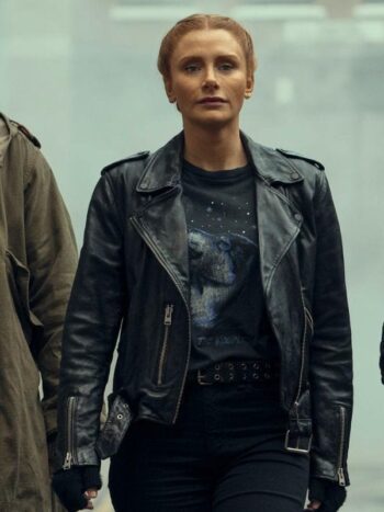 Deep Cover 2025 Bryce Dallas Howard Leather Biker Jacket